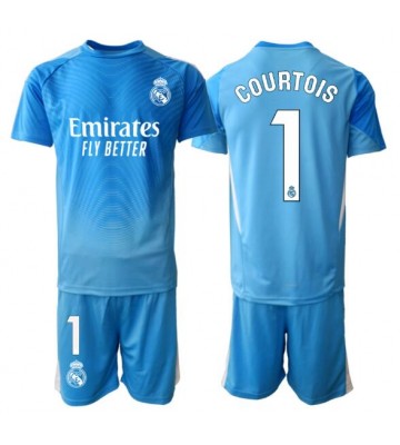 Real Madrid Thibaut Courtois #1 Goalkeeper Replica Home Stadium Kit for Kids 2025-26 Short Sleeve (+ pants)